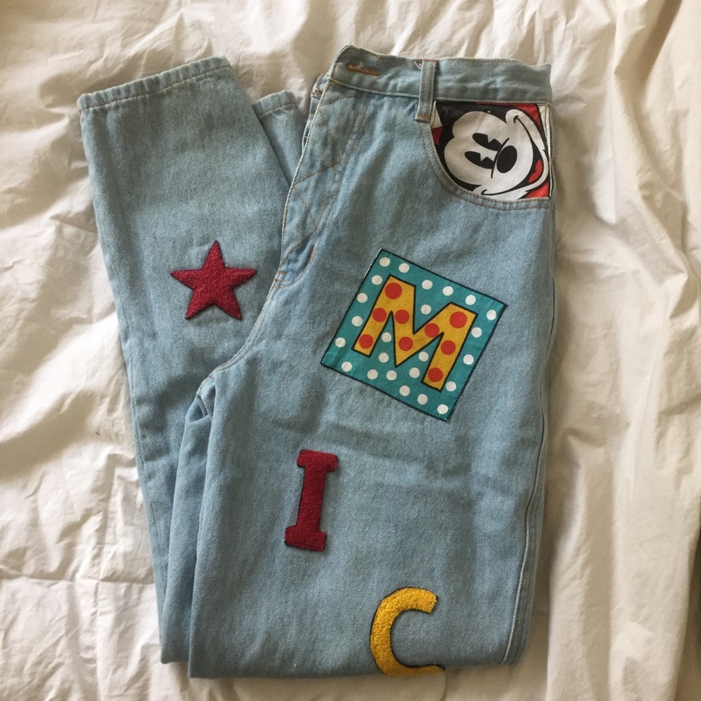 Vintage Mickey Mouse mom jeans